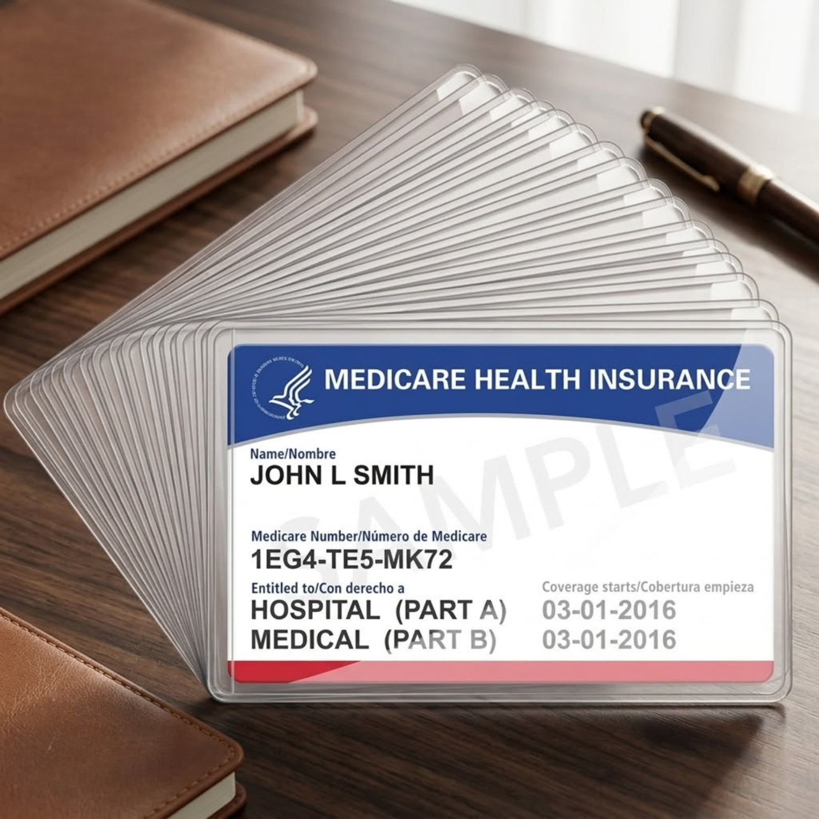 20PCS Clear PVC ID Credit Card Protector Sleeves Medical Card SSN Secure Covers