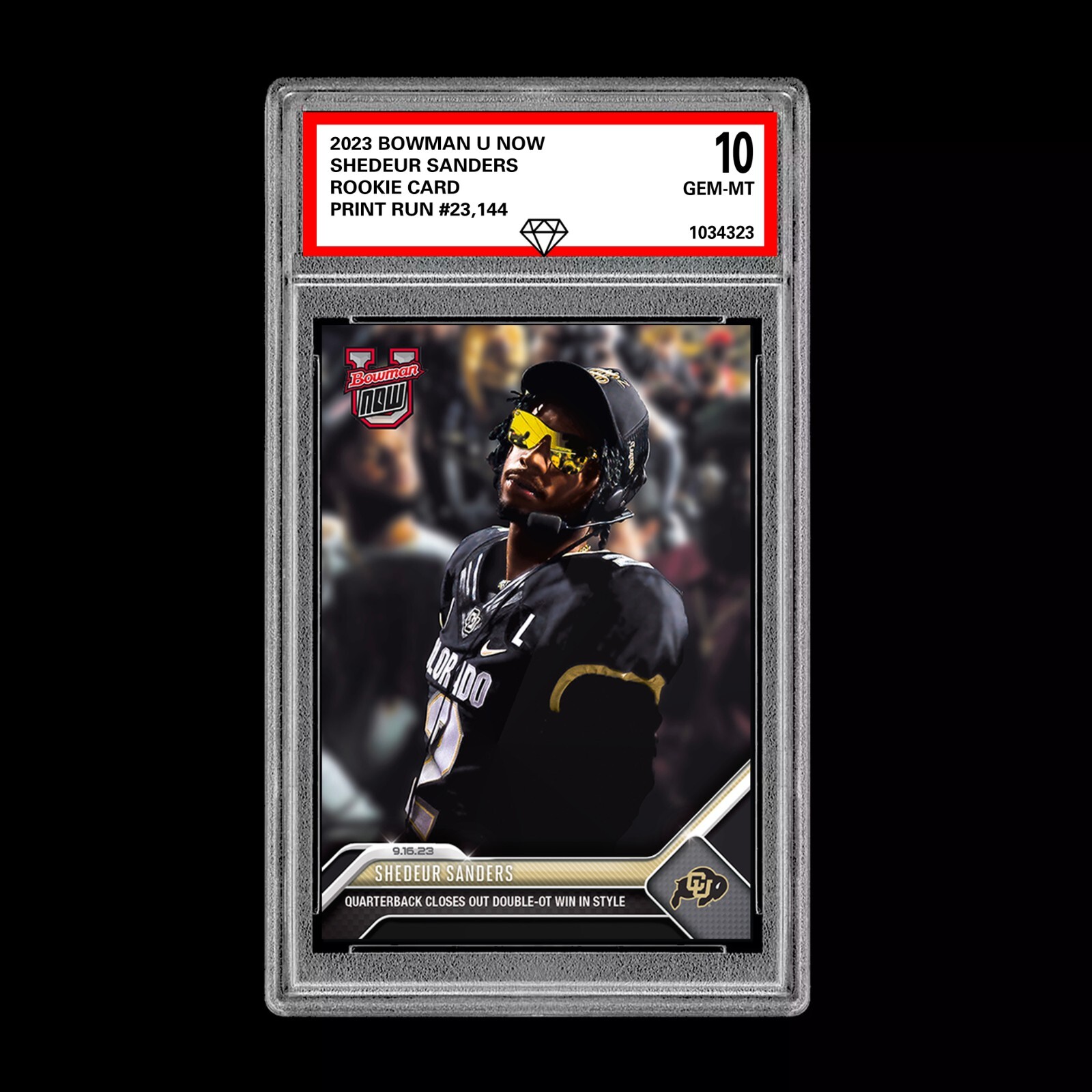 SHEDEUR SANDERS 2023 BOWMAN U NOW GRADED 10 ROOKIE CARD COLORADO BUFFALOES RC