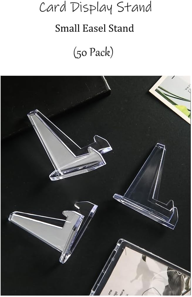 2.2 inch Durable Acrylic Card Stands – 50 Pack for Sports Collectibles