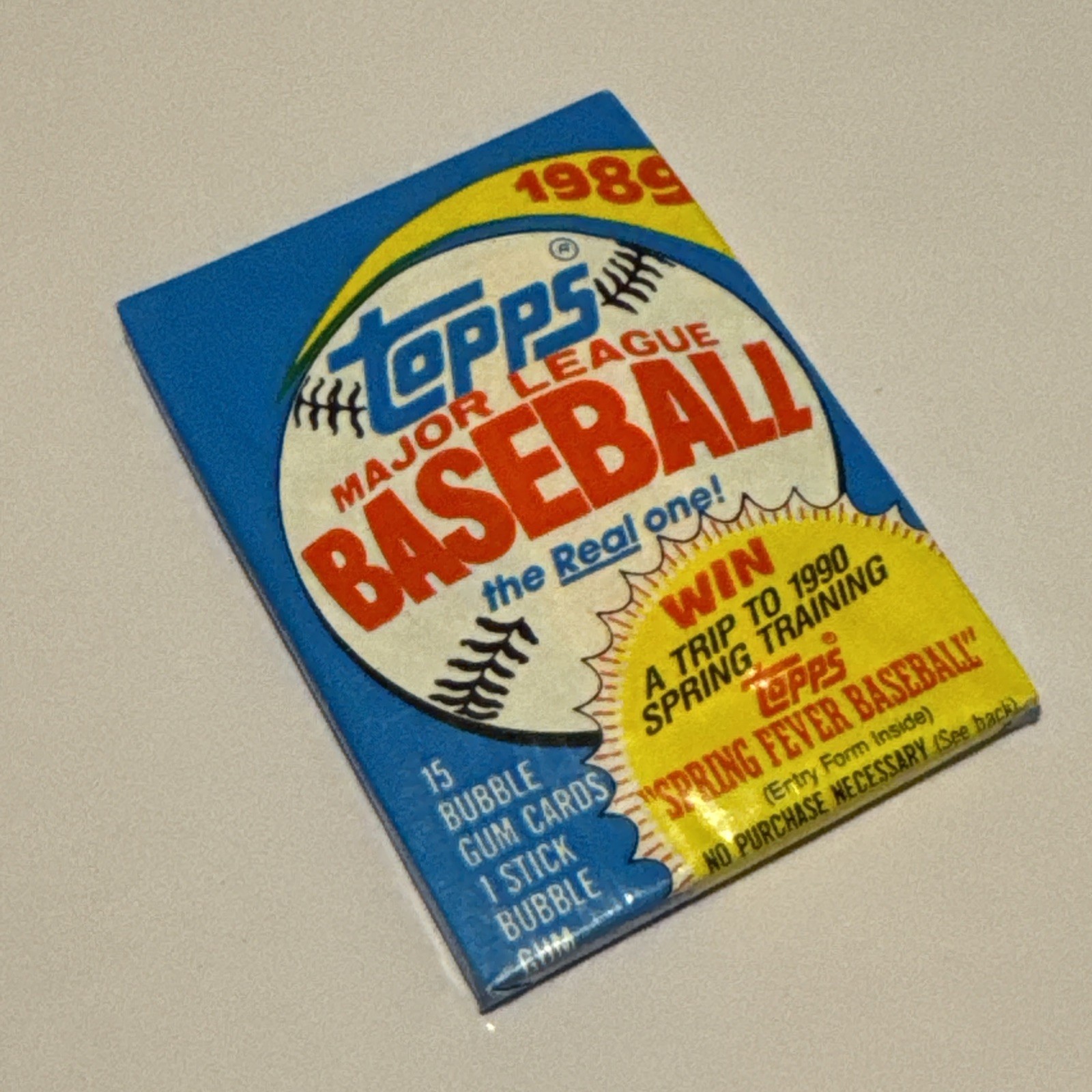 1989 Topps Major League Baseball MLB Single Card Pack 15 Cards and Gum