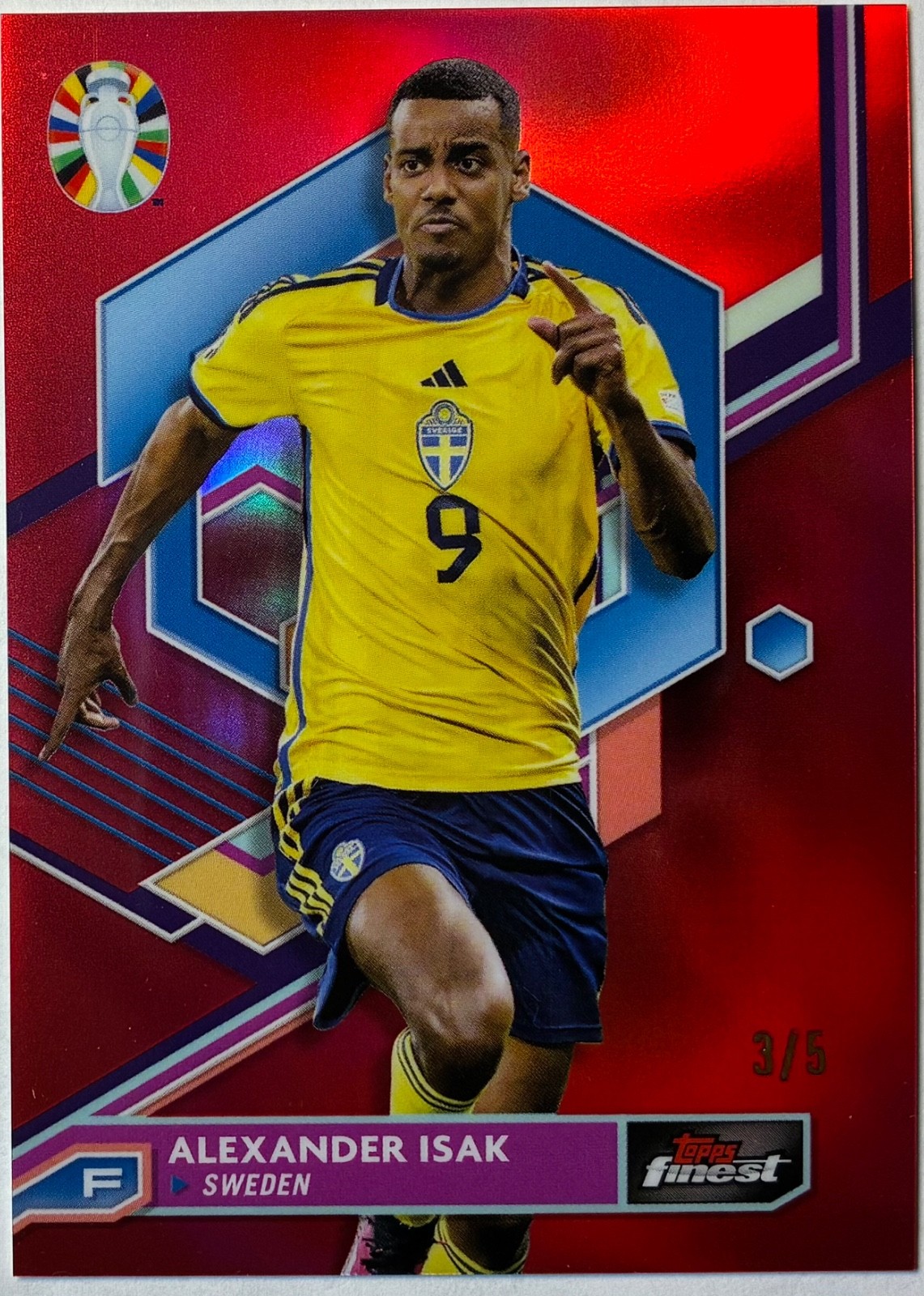 2023 Topps Finest Road to EURO 2024 Alexander Isak /5 Red #82 Sweden