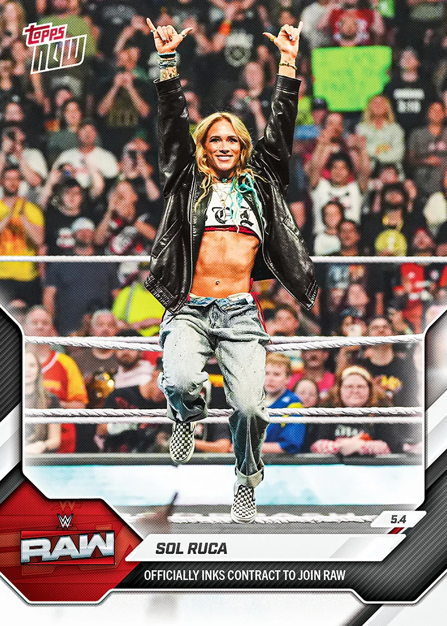 2026 Topps NOW WWE 55 SOL RUCA OFFICIALLY JOIN RAW PRESALE