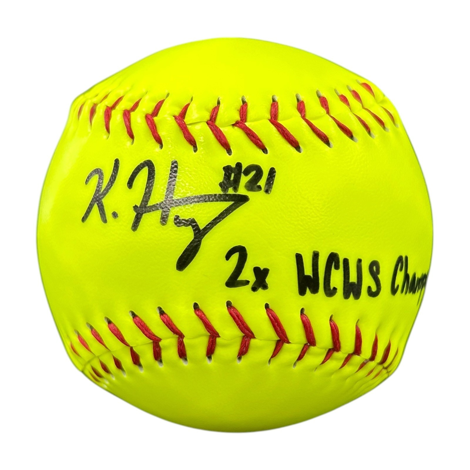 KAYDEN HENRY SIGNED SOFTBALL JSA TEXAS LONGHORNS 2x WCWS CHAMPS