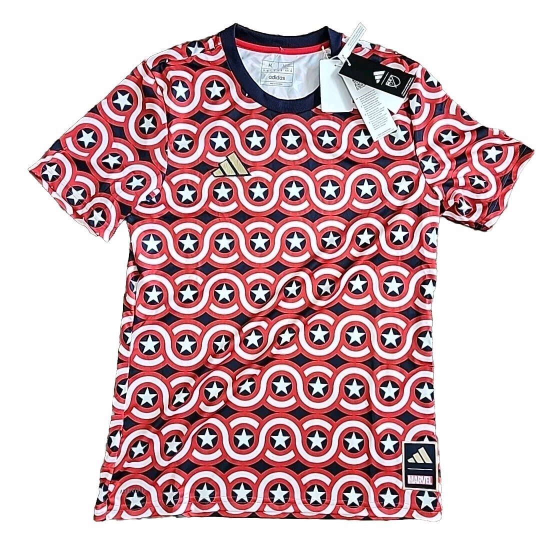 Medium Adidas Captain America Jersey Shirt MLS x Marvel Soccer Mens HT3237 DC