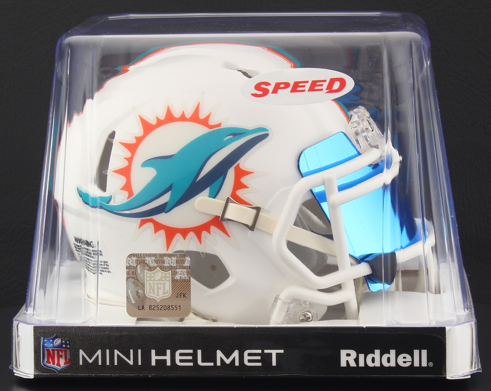 MIAMI DOLPHINS NFL Riddell SPEED Mini Football Helmet w/ EYE SHIELD VISOR