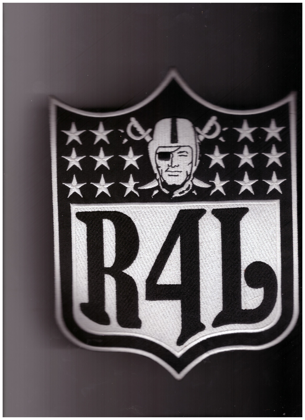 New 7 x 9″ Las Vegas Raiders R4L Shield Iron on Patch Free Ship