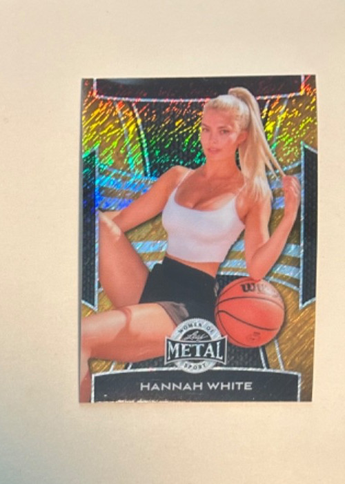 #1/1 HANNAH WHITE SSP GOLD SHIMMER PRISM LEAF METAL CLEVELAND ST VIKINGS NCAAW !