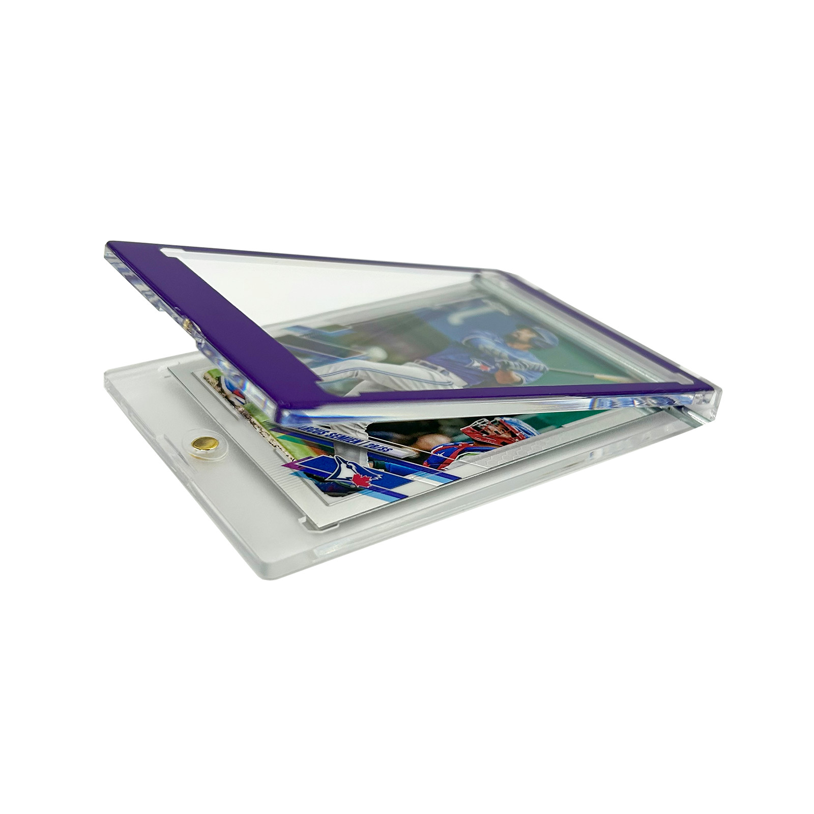 CF Magnetic Card Holder One Touch Case PURPLE BORDER – 35PT-360PT Sizes