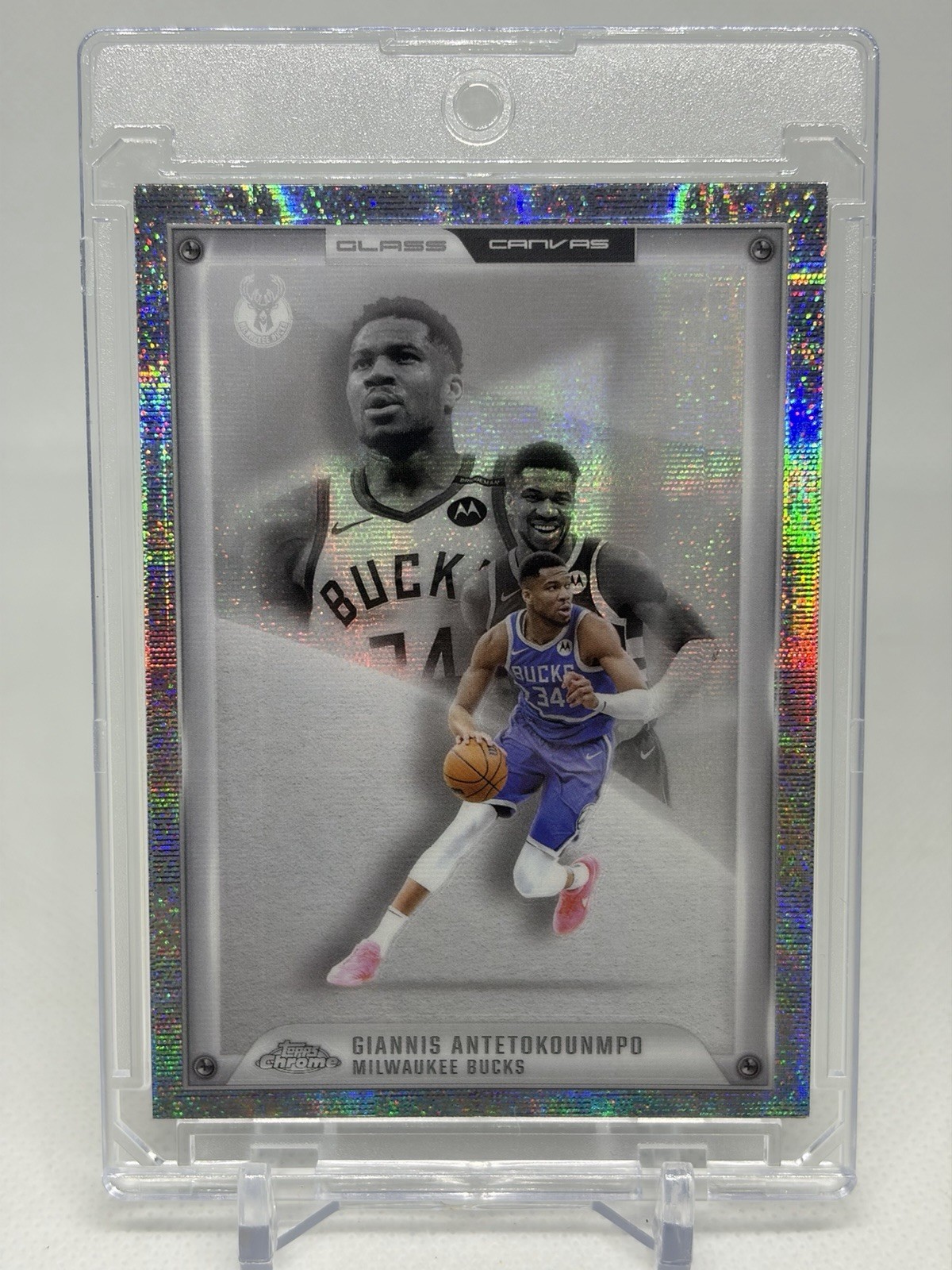 GIANNIS ANTETOKOUNMPO 2025 Topps Chrome GLASS CANVAS SP #GC-3 NBA Heat CASE HIT