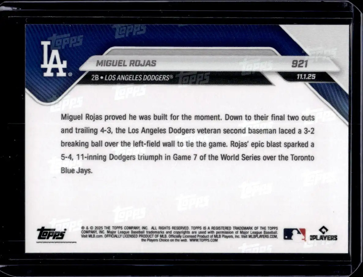 2025 Topps Now #921 Miguel Rojas Base Card (Qty)