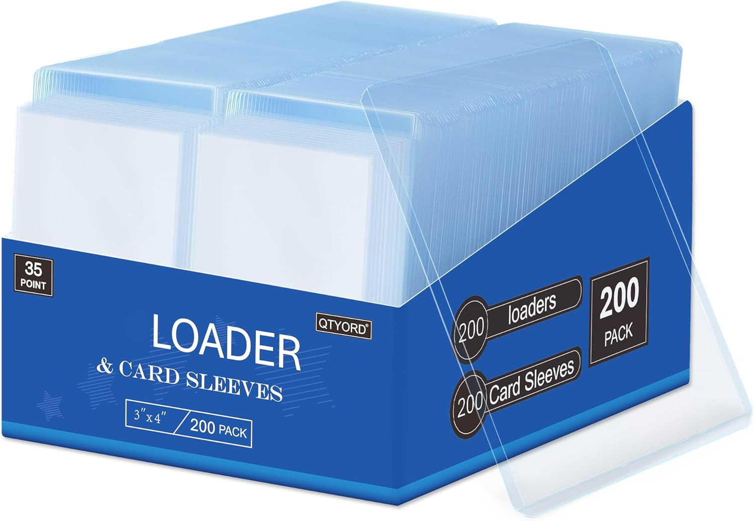 400Pcs Loaders for Cards (200Pcs Hard Plastic Card Holders & 200Pcs Penny Card S