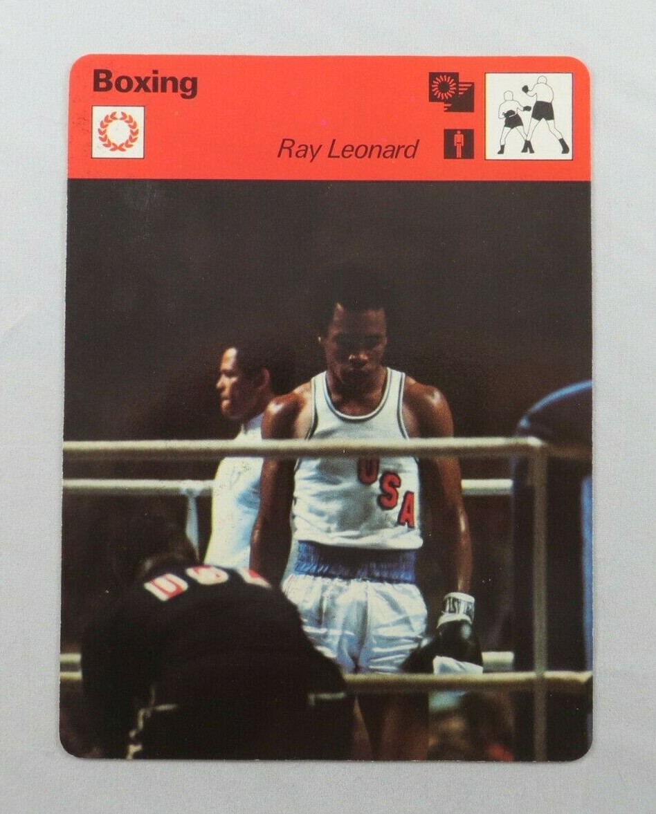 SUGAR RAY LEONARD RC1977 SPORTSCASTER OLYMPIC (NOT PANINI) ROOKIE CARD #22-09
