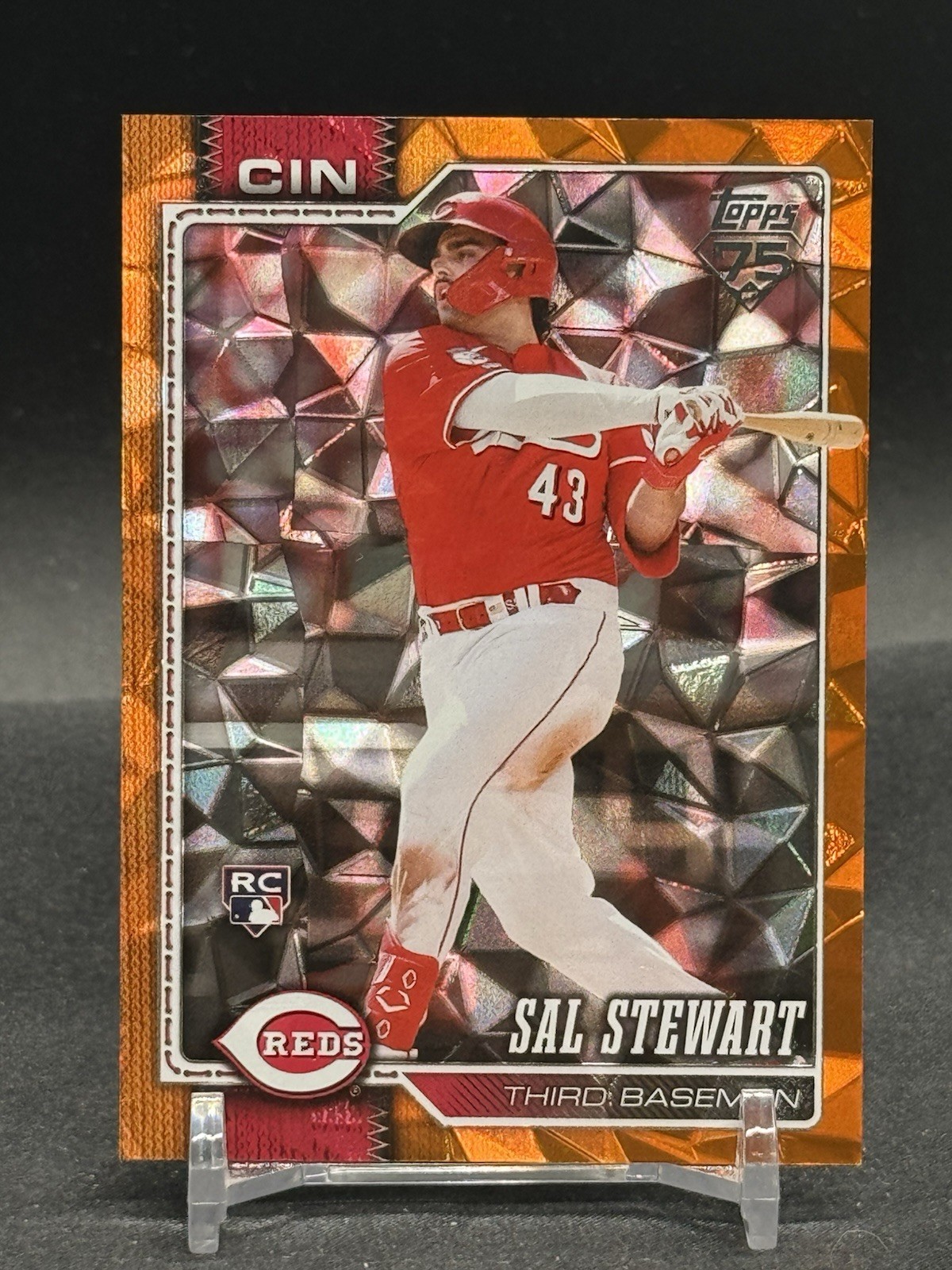 2026 Topps Series 2 Sal Stewart RC Orange Diamante Foil /25 – Reds Rookie #372