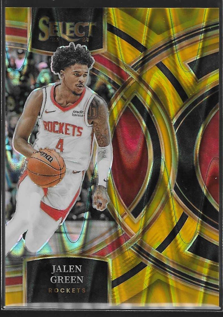 2023-24 Panini Select – Premier Jalen Green #159 Gold Tectonic /10