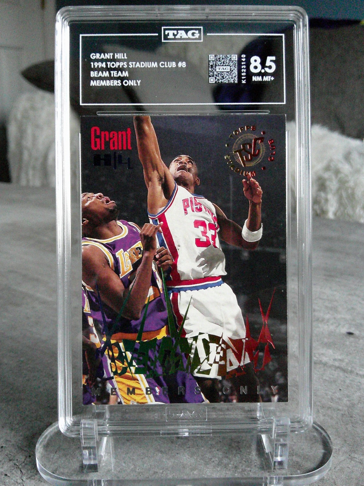 Grant Hill 1994-95 Stadium Club Beam Team #8 Members Only TAG 8.5 Rookie /1800