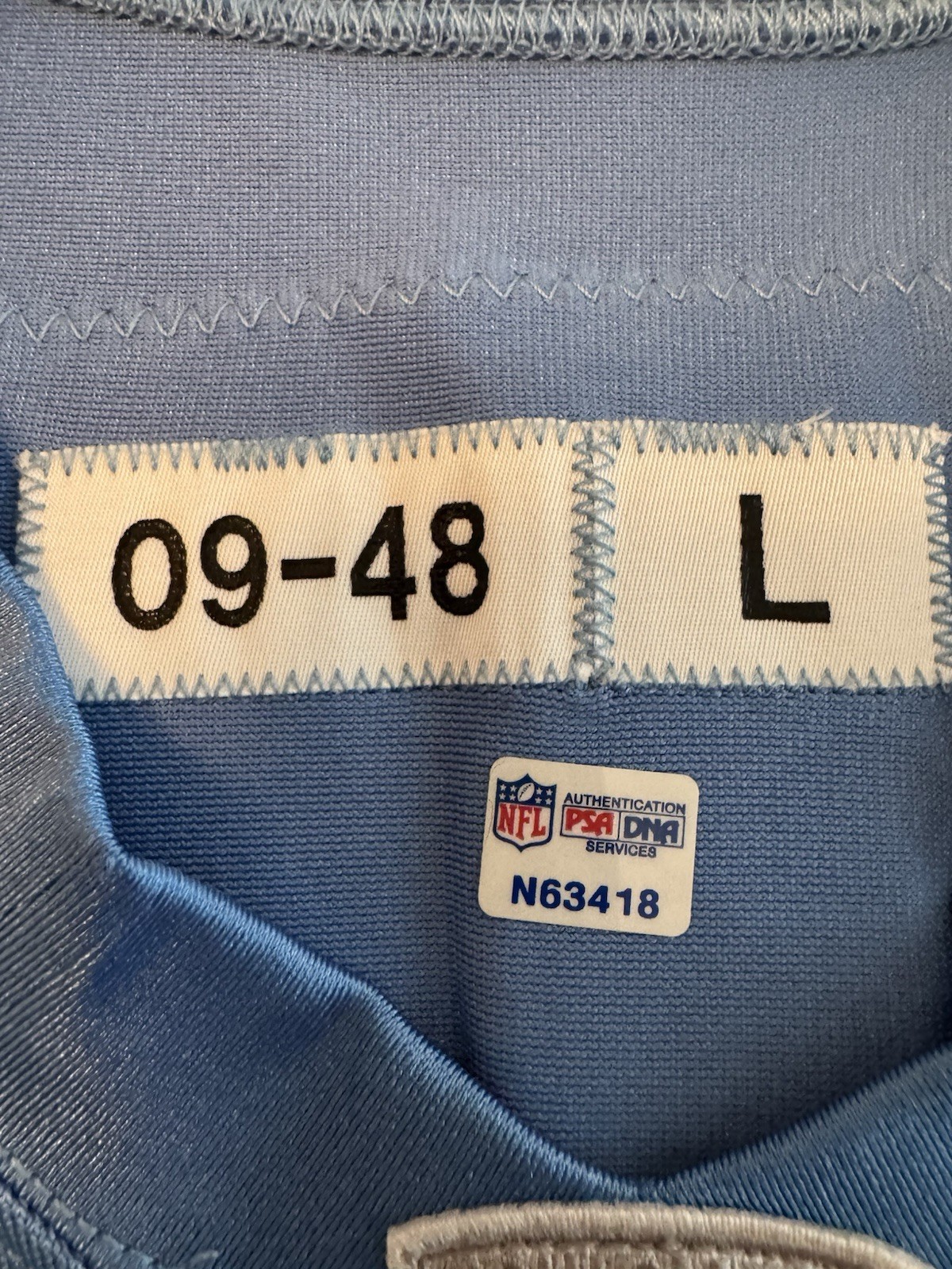 2009 Team Issue Tennessee Titans Autographed Jersey Kyle Vandenbosch Home Jersey