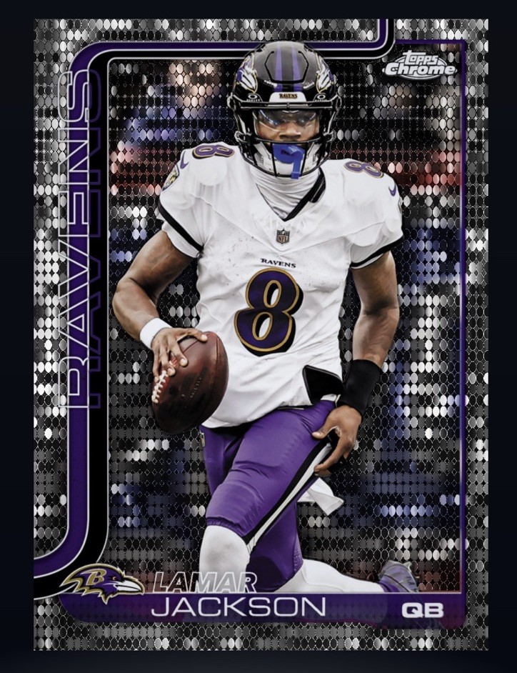 2025 – Topps NFL Chrome – Pulsar Refractor- LAMAR JACKSON (TOPPS NFL DigitalCard