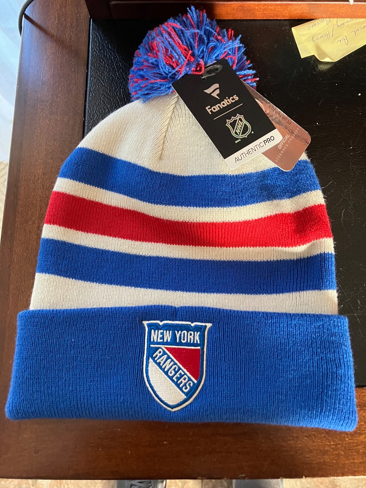 Men’s Fanatics Cream/Blue New York Rangers 2026 NHL Winter Classic Cuffed Pom