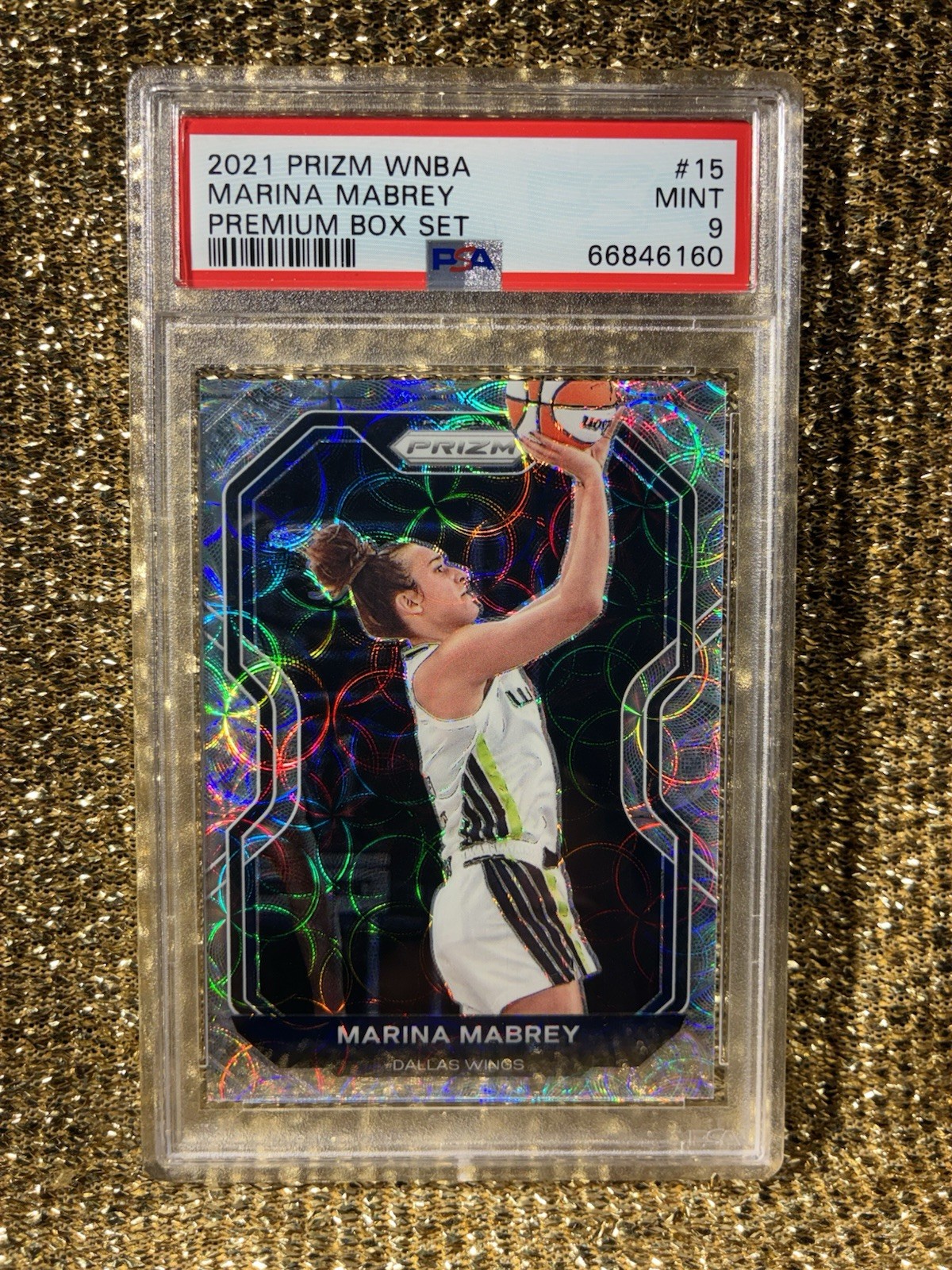 Marina Mabrey 2021 WNBA Prizm Premium Box Set #15 Toronto Tempo 10/99 RC PSA 9