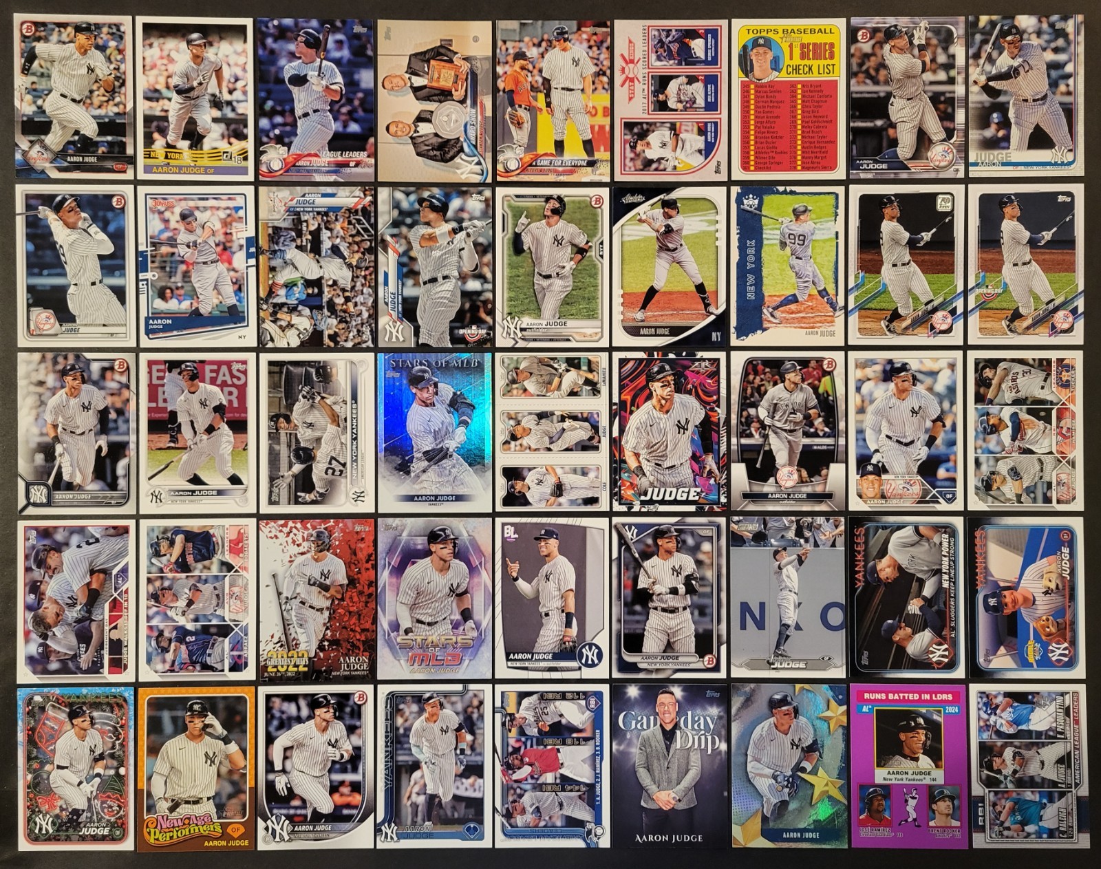 Lot of 45 Different AARON JUDGE Baseball Cards 3xMVP 2018-2026 BB8570