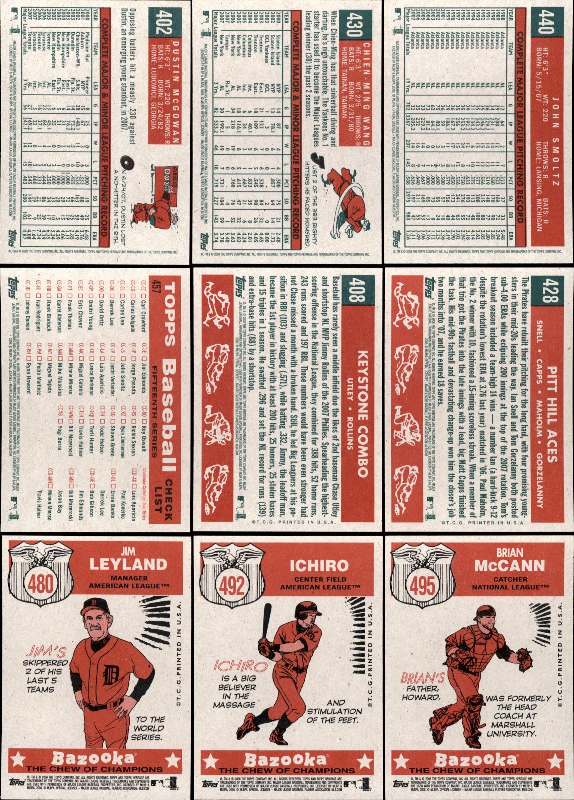 2008 Topps Heritage Baseball Green Backs Complete Your Set #401-500 You Pick!