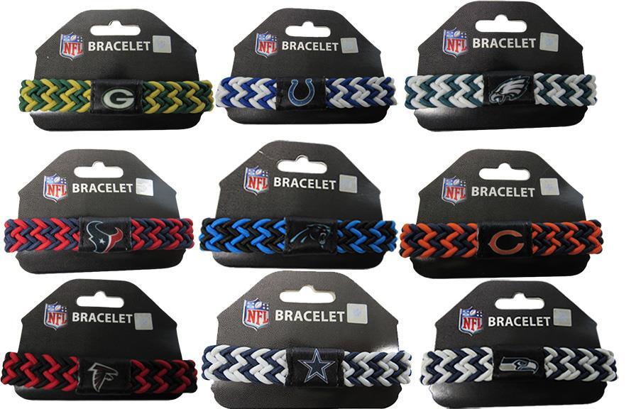 Cowboys Seahawks Panthers Bears Broncos Packers Texans NFL Team Braided Bracelet