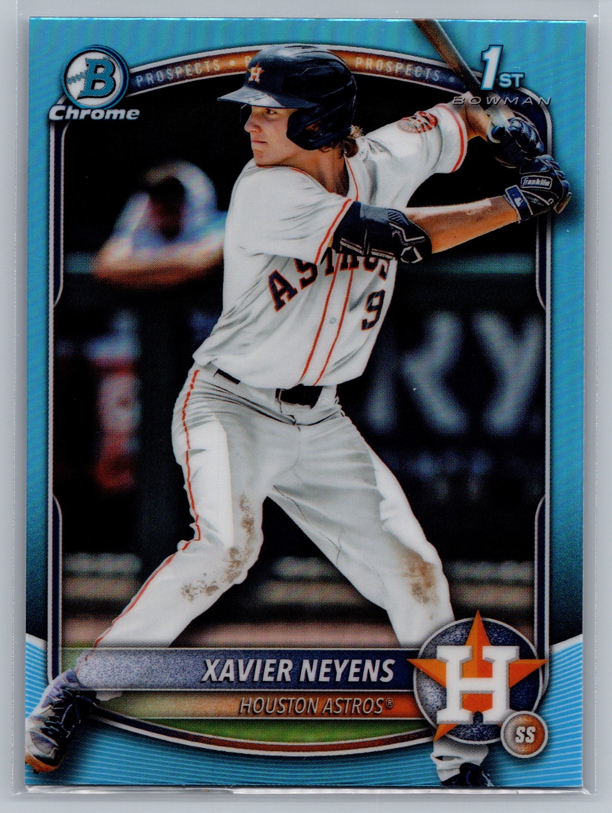 Xavier Neyens SKY BLUE Refractor 1st 2025 Bowman Draft #BDC-2 Houston Astros