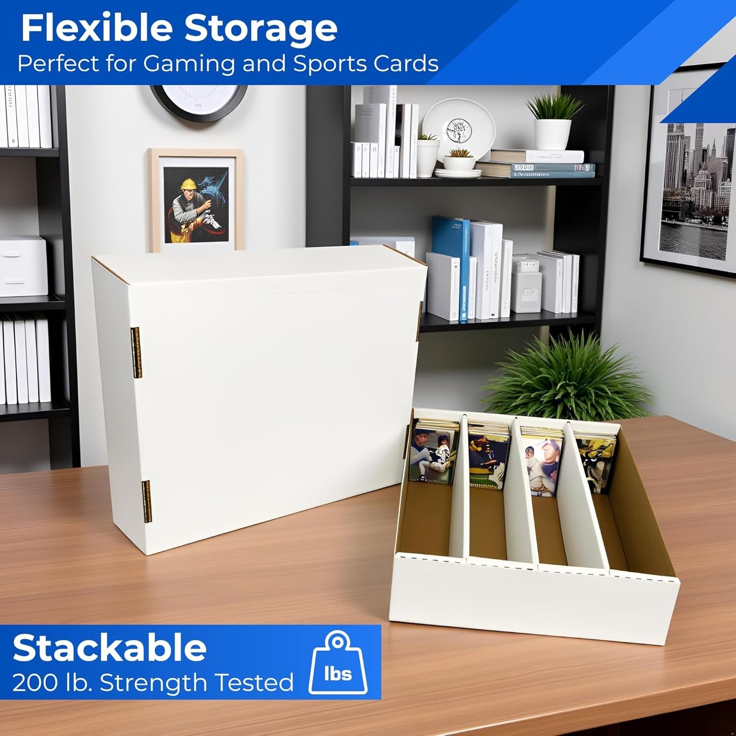 4 Row Trading Card Storage Box – 3200 ct Storage Box for Sports, Gaming, Base…
