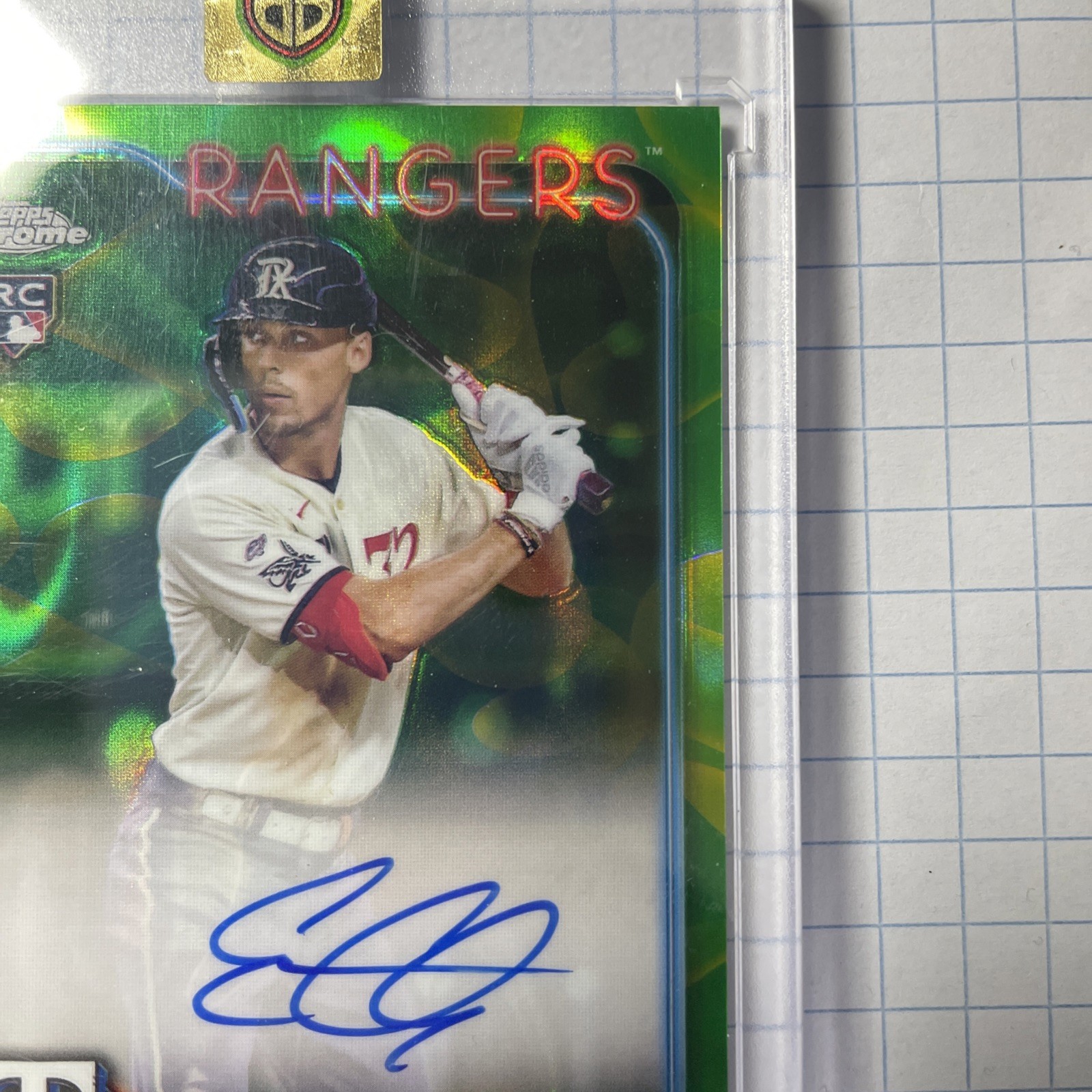 Evan Carter 47/50 AUTO 🔥⚾️ 2024 Topps Chrome Green Yellow Lava Lamp RC ⚾️🔥