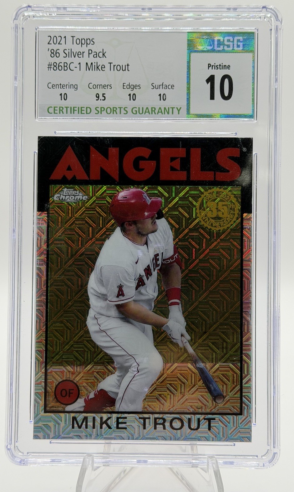 Mike Trout 2021 Topps Silver Pack 1986 Topps Chrome Baseball #86BC-1 Pristine 10