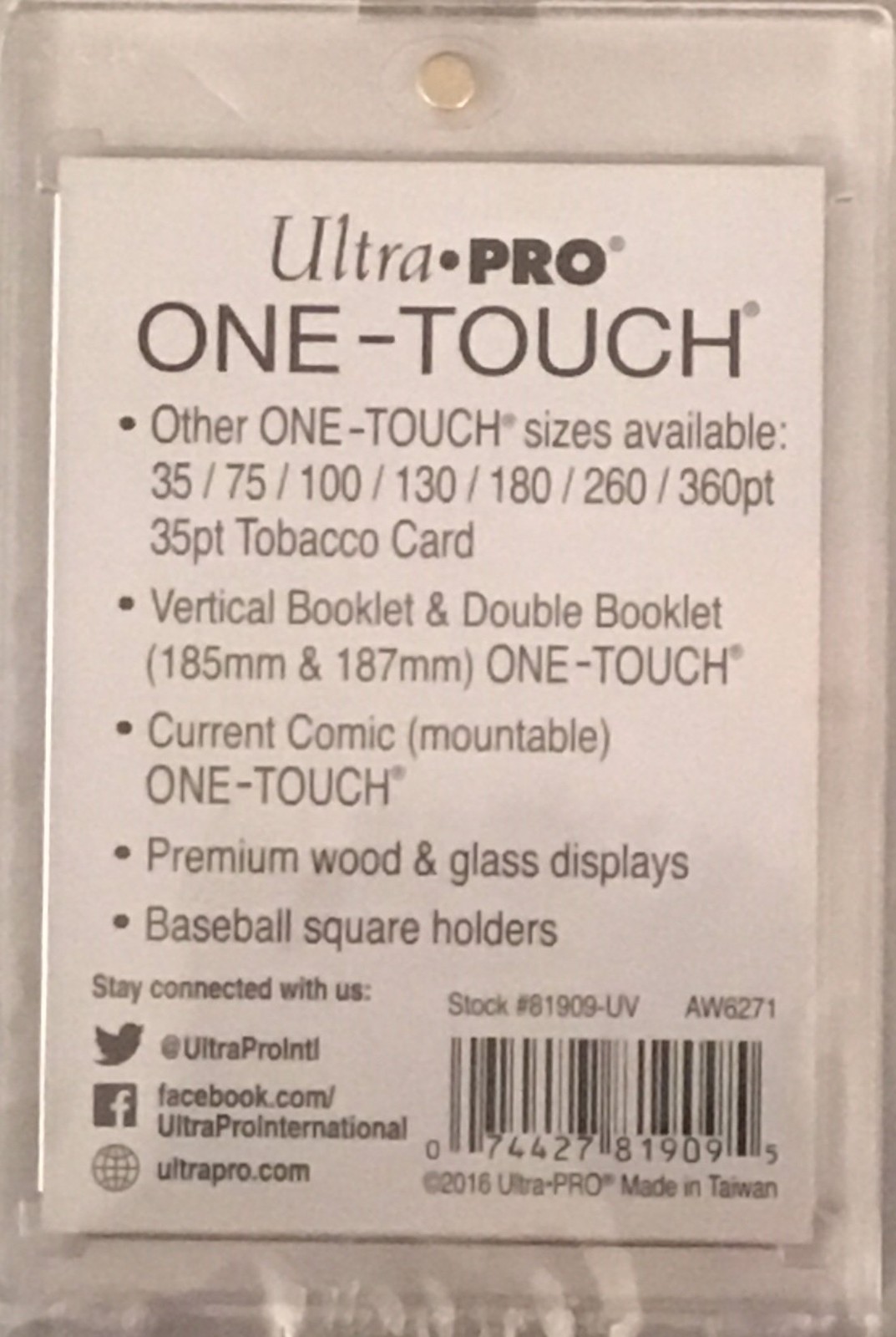1 (One) 55pt Ultra Pro One-Touch Magnet Card Holder for Thicker Clear