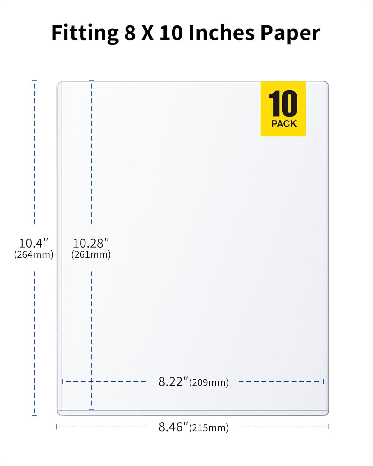 8×10 Toploaders Clear Rigid Plastic Sleeves (10 Pack), Hard Sheet Protectors