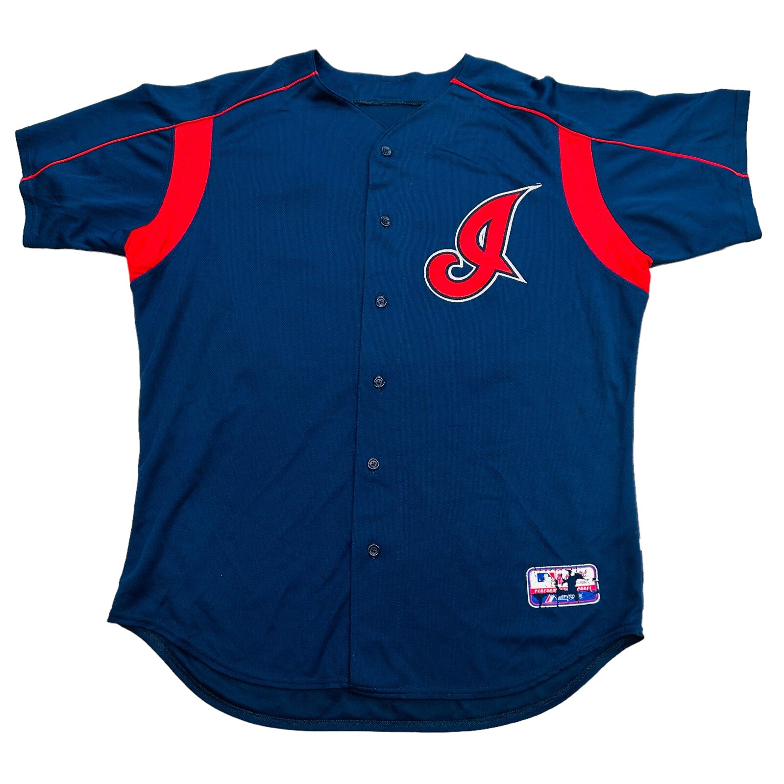 Cleveland Indians Majestic Minnie Mendoza Worn Used BP Spring Training Jersey XL