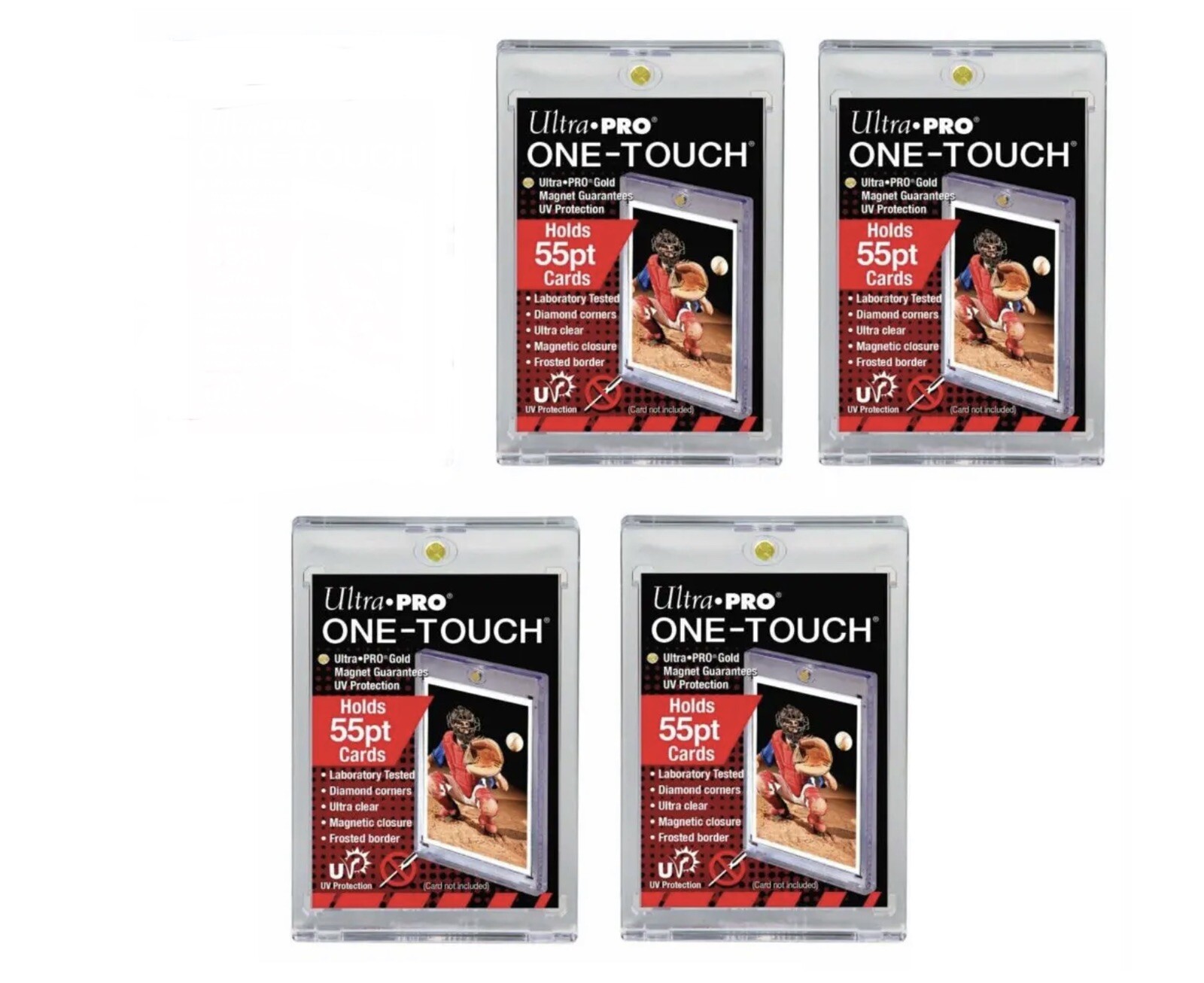 Ultra Pro One-Touch 55pt Point Magnetic Card Holder Lot of 4 UV New