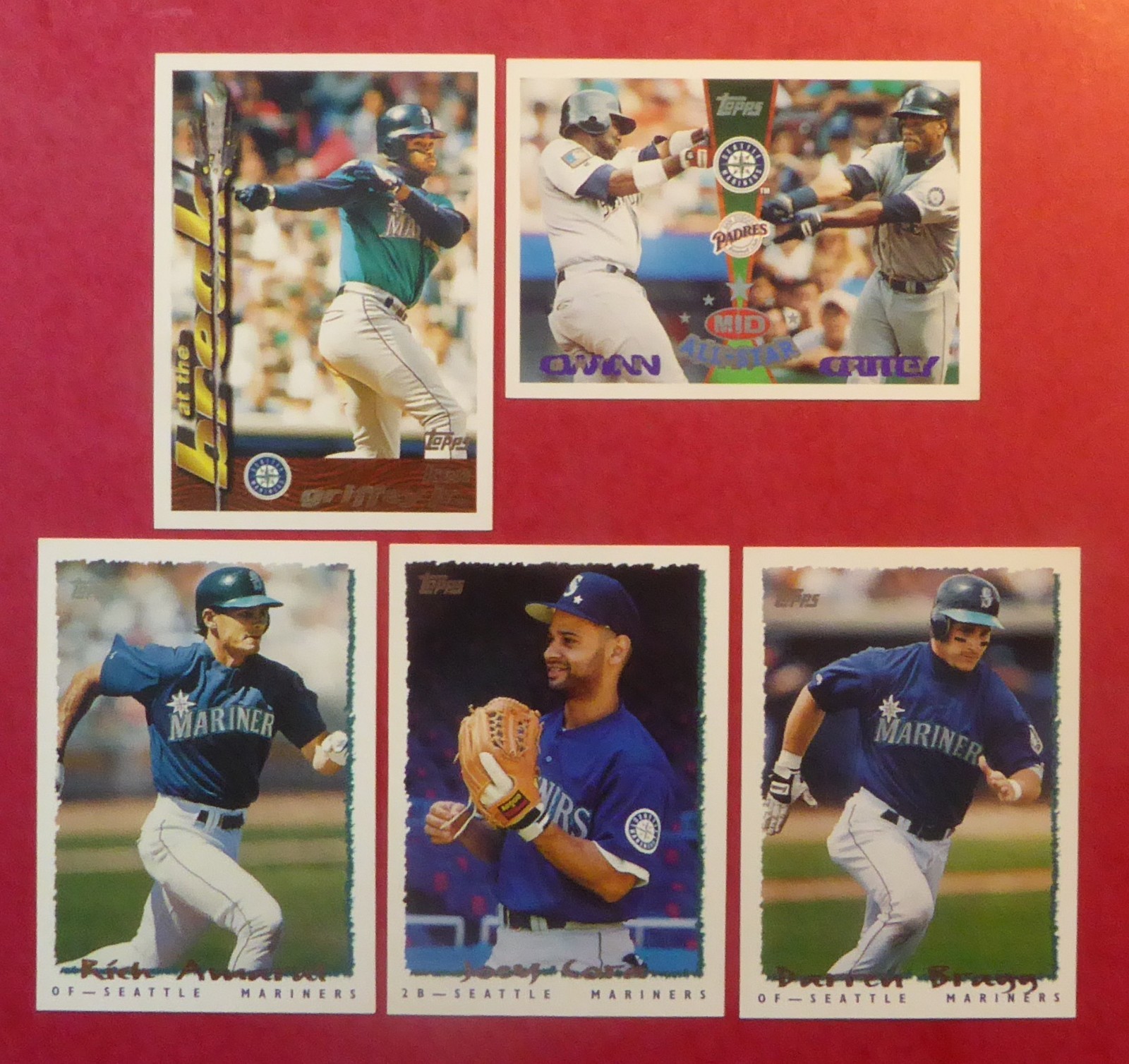 1995 Topps Seattle Mariners Team Set with Traded (26 cards) – 4 Griffey cards