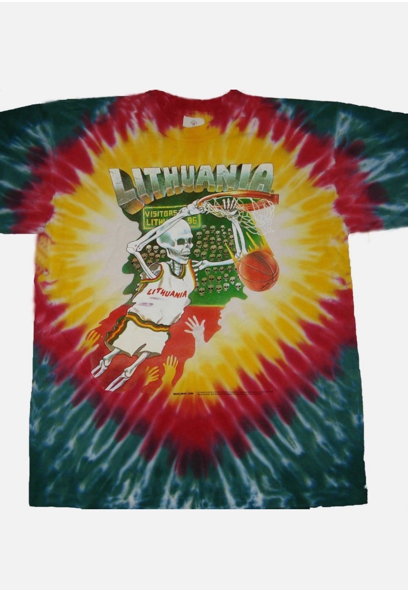 GRATEFUL DEAD Original 1992 design Lithuania Olympic Basketball Tie Dye T- shirt