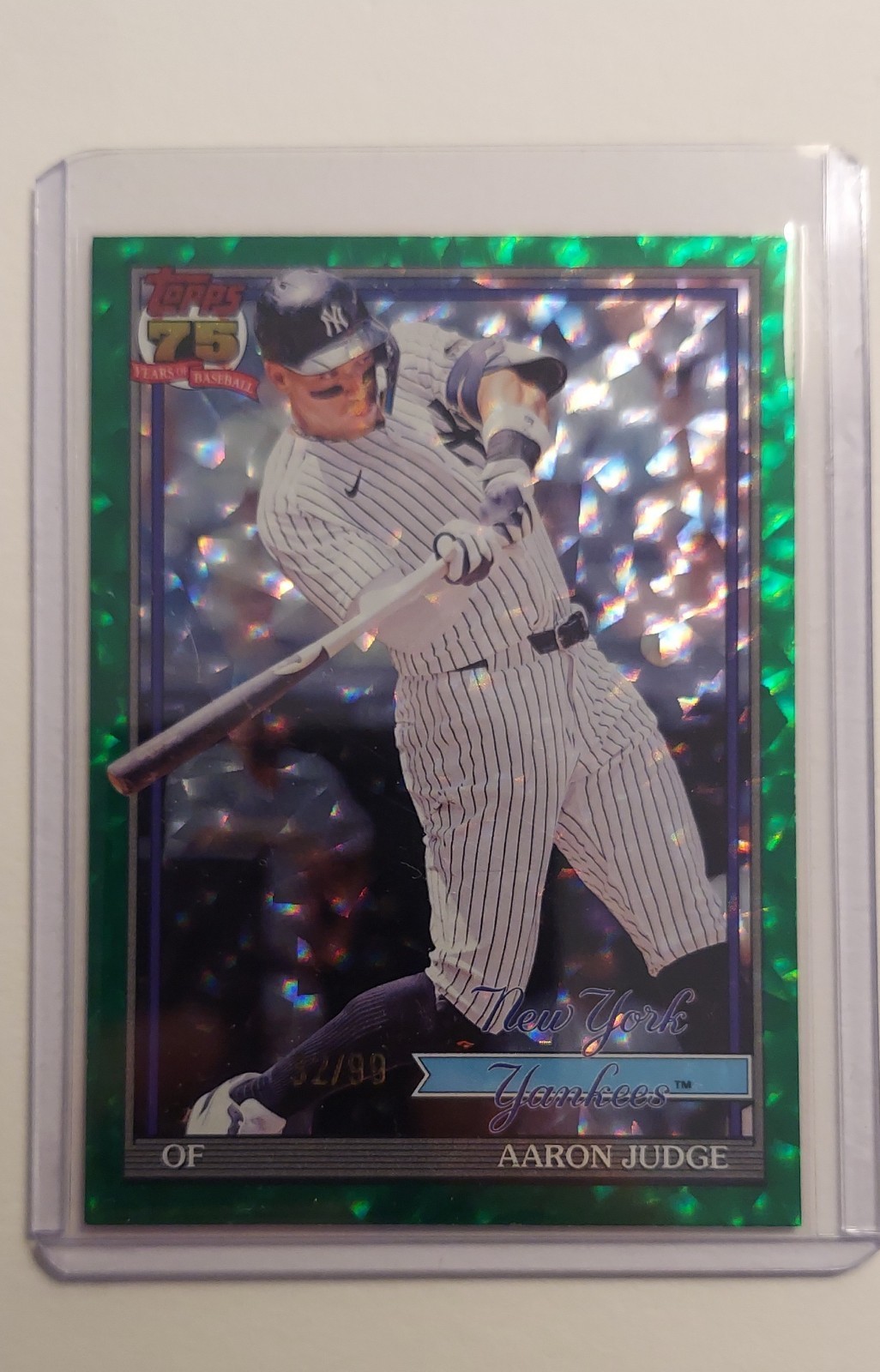 2026 Topps Series 1 – Aaron Judge T91-34 Green Diamante Foil /99 (32/99)