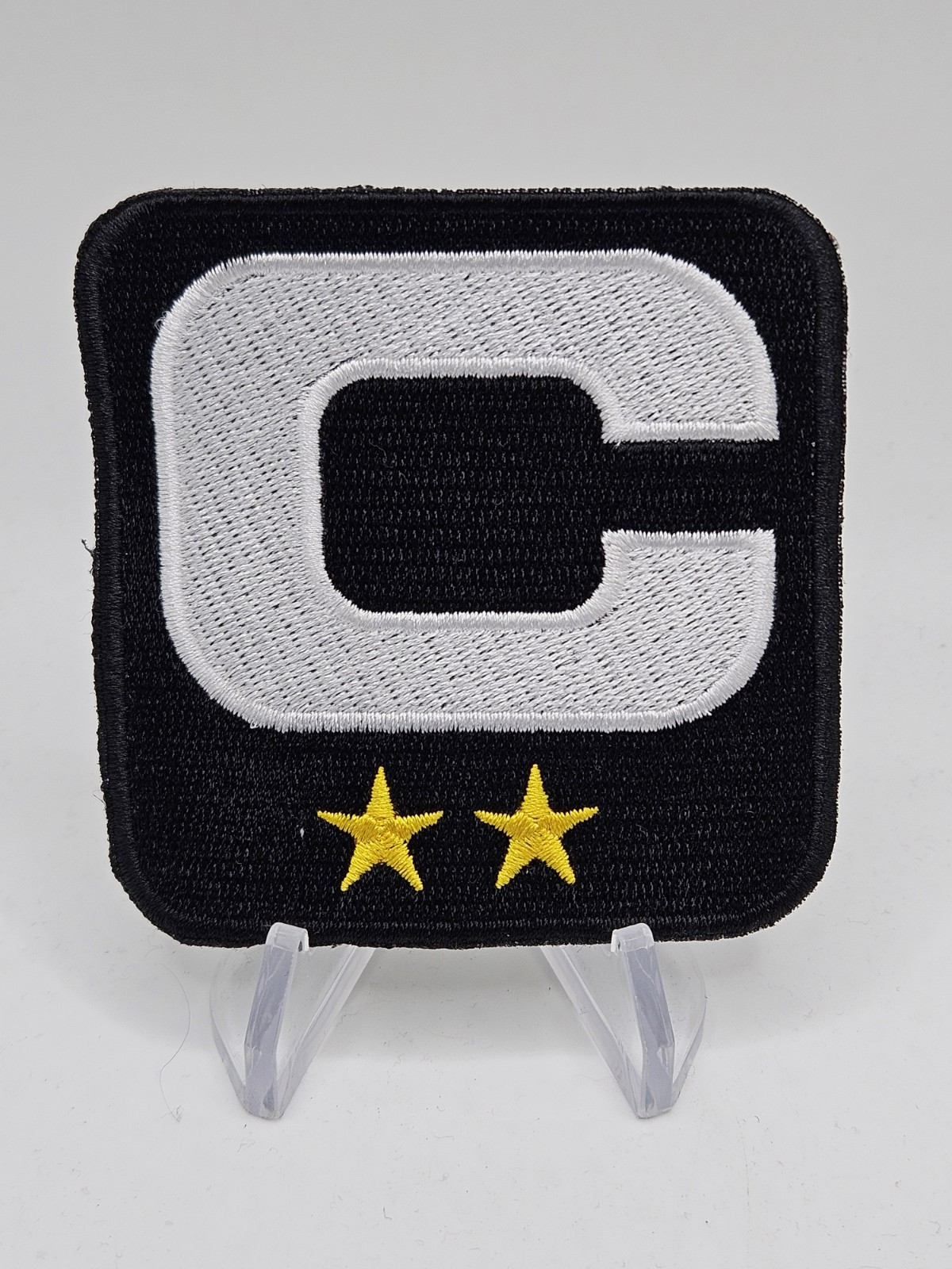 2 Star Captain C Patch Black, White C SEW ON