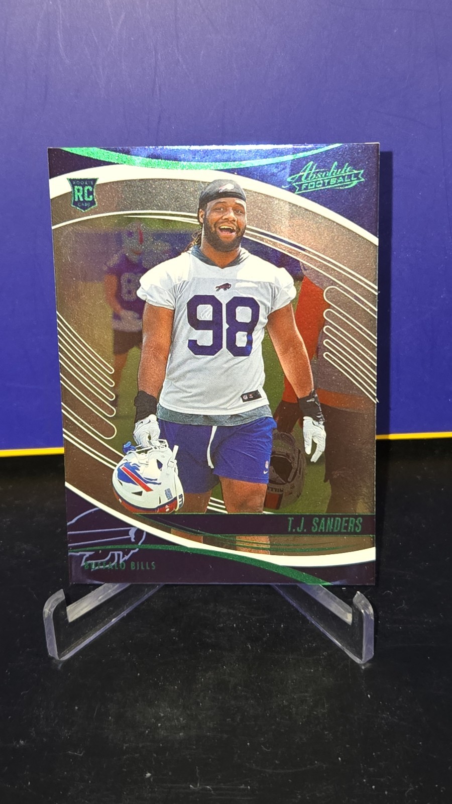 2025 Panini Absolute – Rookies T.J. Sanders #180 Green Writing (RC) Buffalo