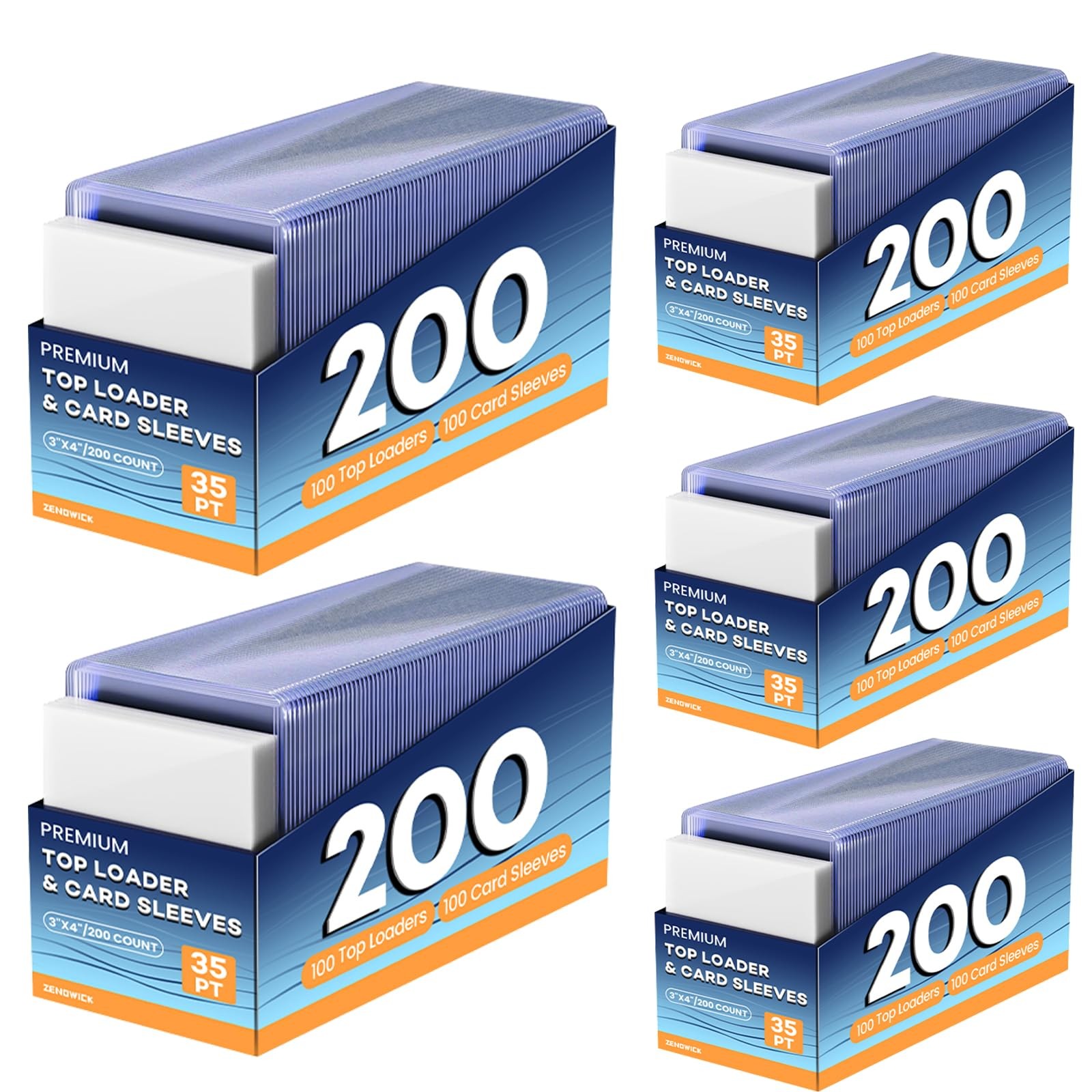 1000 Card Sleeves Top Loaders for 500 Hard + 500 Soft Sleeves, Clear