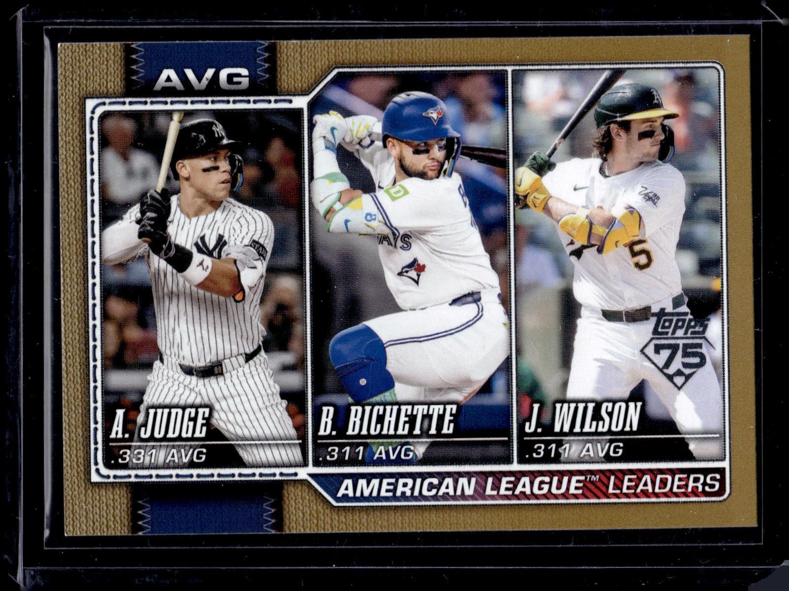 2026 Topps #204 American League Leaders Avg Judge Bichette Wilson Gold #/2026