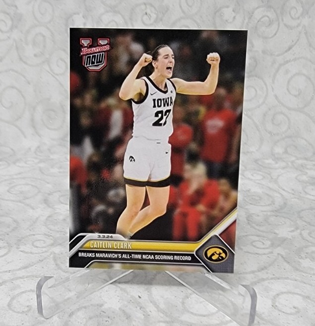 2023-24 Topps Now Bowman U #61 Caitlin Clark All Time Scoring Leader – In Hand
