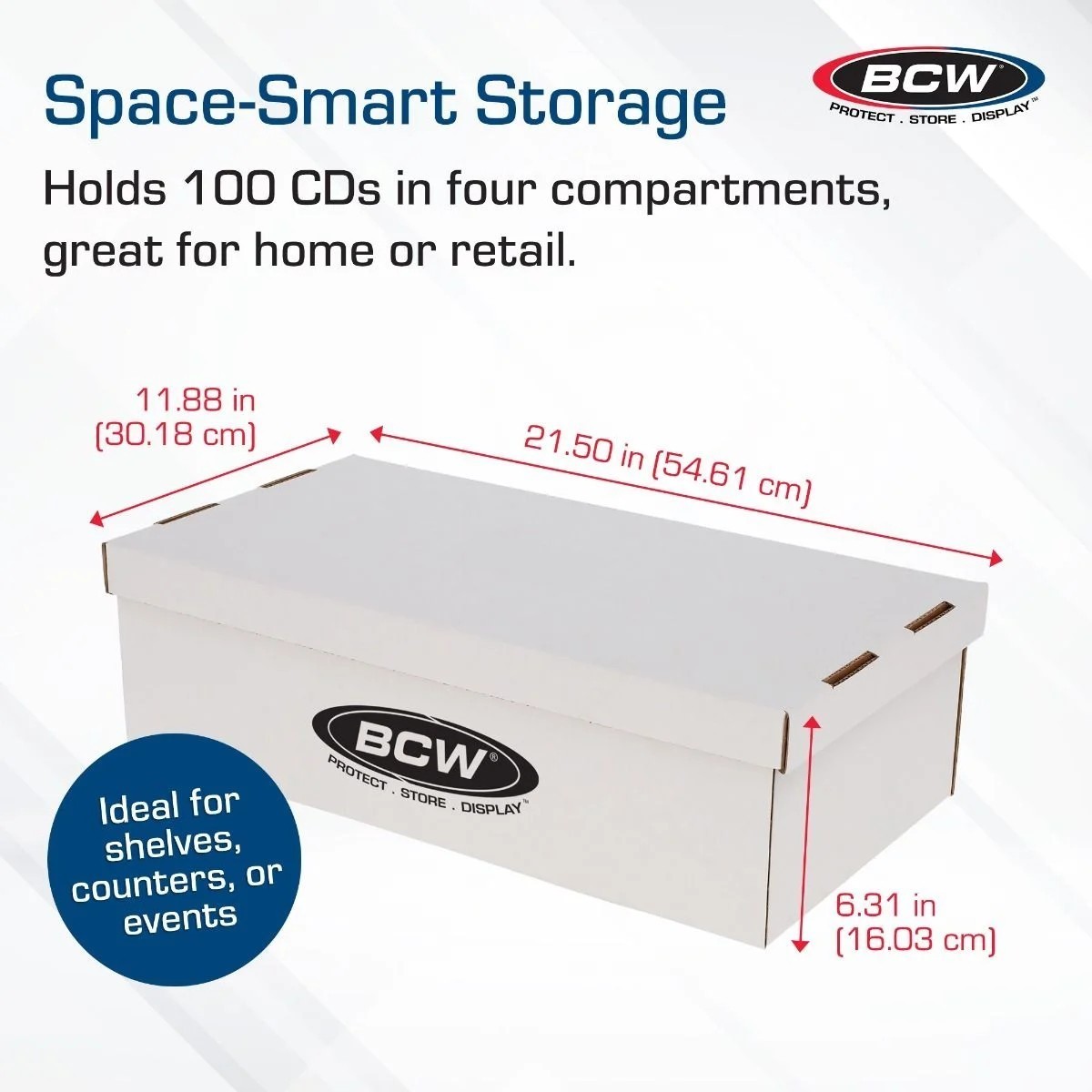 (1x) BCW CD Storage Box- Corrugated Cardboard Storage Box