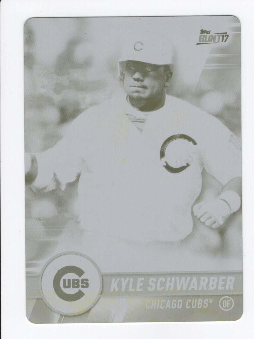 2017 Topps Bunt Printing Plate Yellow Kyle Schwarber 1/1 Chicago Cubs