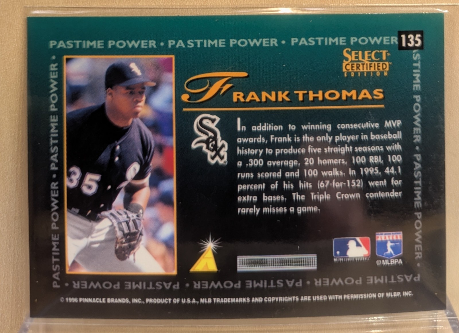 1996 Select CERTIFIED EDITION RED #135 Frank Thomas HOF RARE PARALLEL /1800