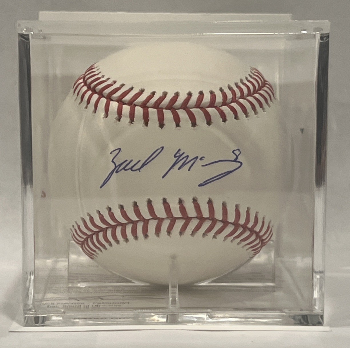 Zach McKinstry Autographed Official MLB ONYX Authenticated W/ Stand