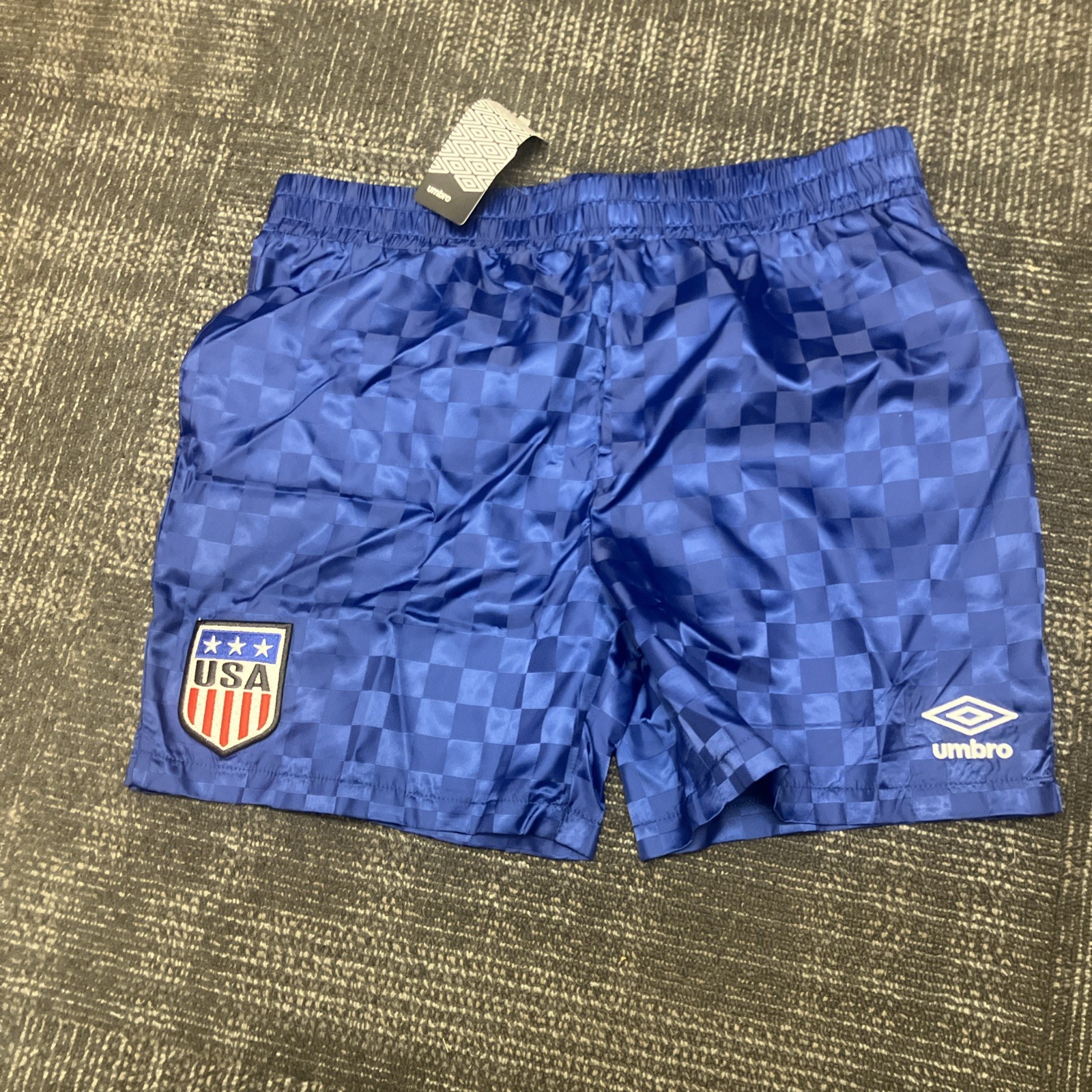 USA Soccer Umbro Checkered Vintage Style Shorts🇺🇸⚽️🥅🇺🇸🔥SZ M NO POCKET