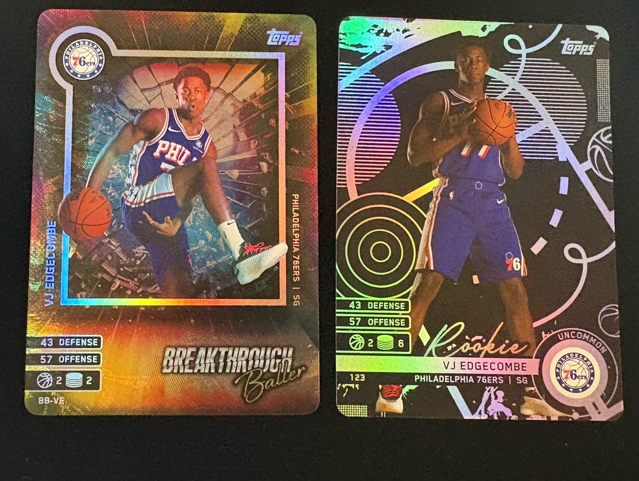2025-26 Topps Match Attax VJ Edgecombe RC Black Uncommon + Bonus Breakthrough