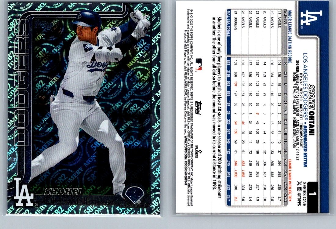 Shohei Ohtani And Your Los Angeles Dodgers 2025 Topps 582 Montgomery Foil