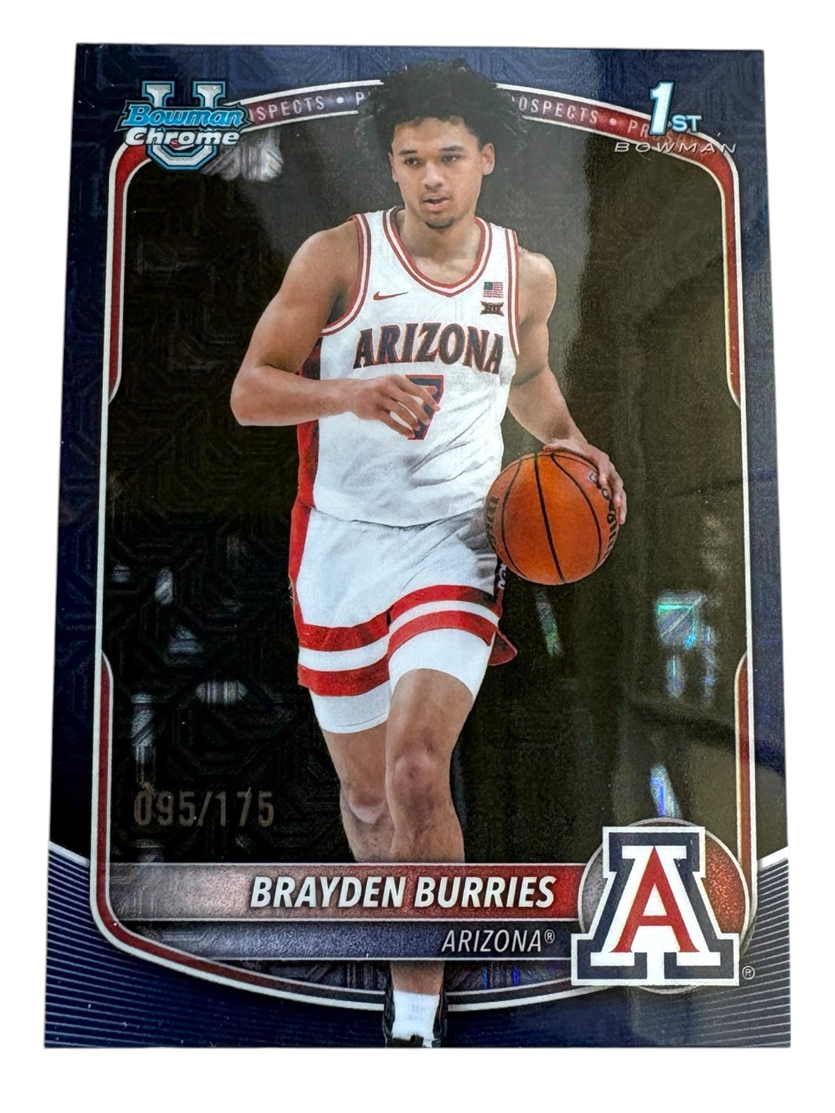2025-26 Bowman Brayden Burries Navy Refractor /175 BCP-51 1st Bowman Arizona